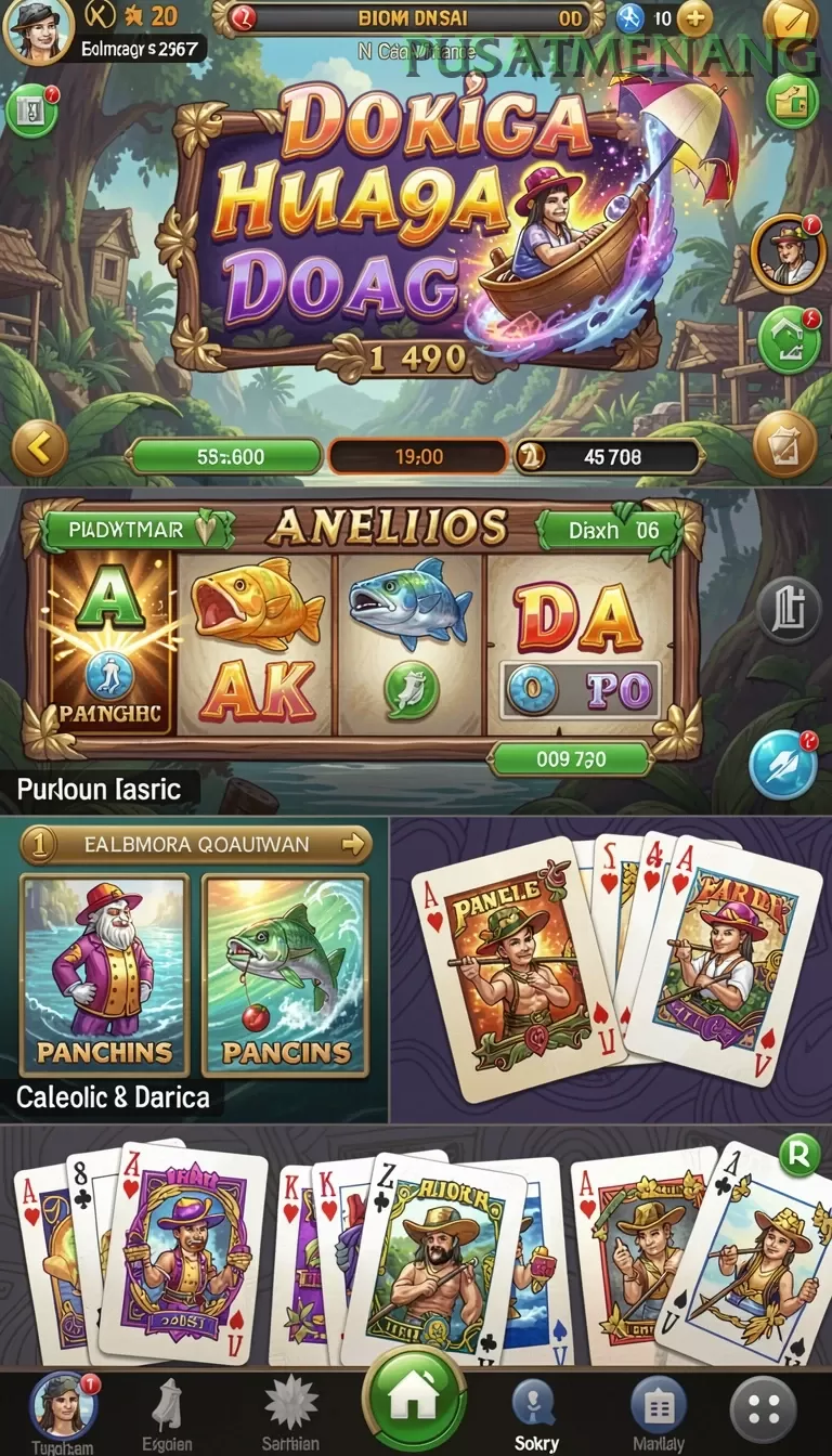 Cuplikan layar LUCKYDF — menu navigasi